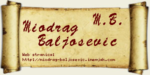 Miodrag Baljošević vizit kartica